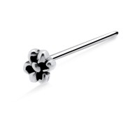 Flower Silver Straight Nose Stud NSKA-1025